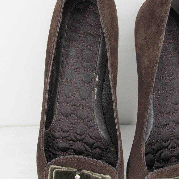 Coach LIDIA Brown Suede Loafers Women's 7 - Picture 6 of 9